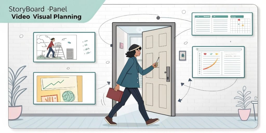 Example of a storyboard panel for video visual planning.