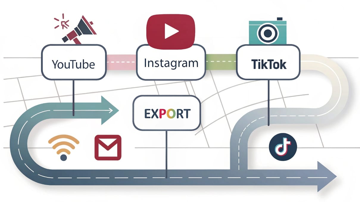 Guía de ajustes óptimos para exportar vídeo a YouTube, Instagram y TikTok.