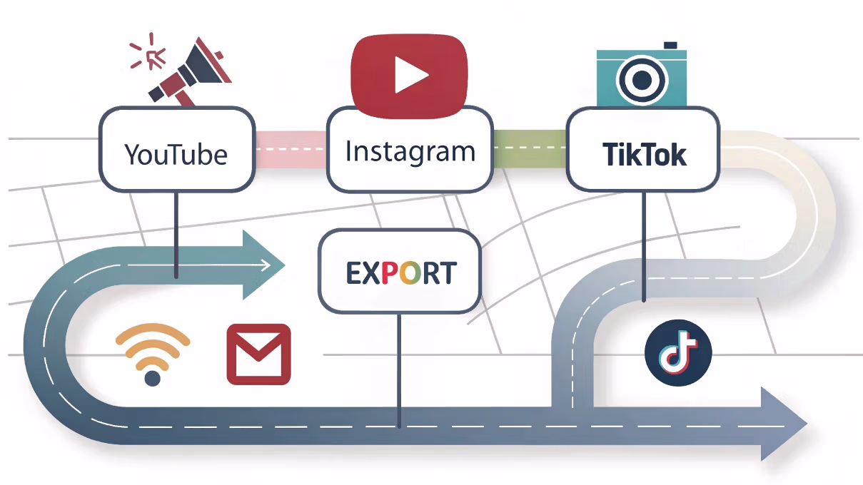 Guía de ajustes óptimos para exportar vídeo a YouTube, Instagram y TikTok.
