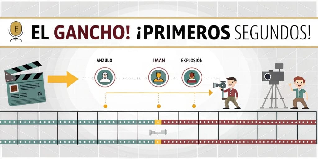 Importancia del gancho o hook en los primeros segundos para la retención.