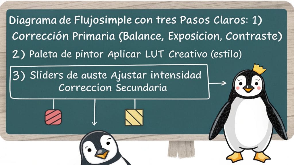 aplicar LUTs creativos antes de la corrección de color primaria.
