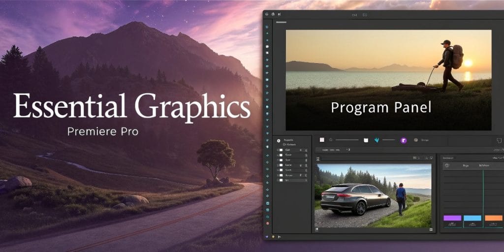 Creando títulos básicos con el panel Essential Graphics en Premiere Pro.