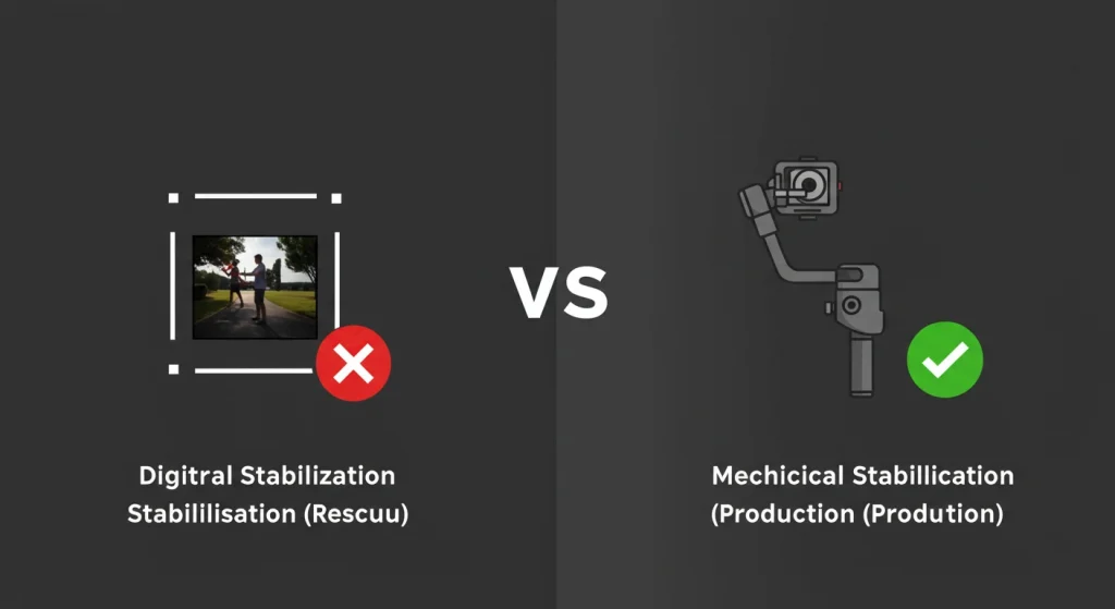 Home 6 Comparativa entre la estabilización de vídeo digital y la estabilización mecánica (gimbal).