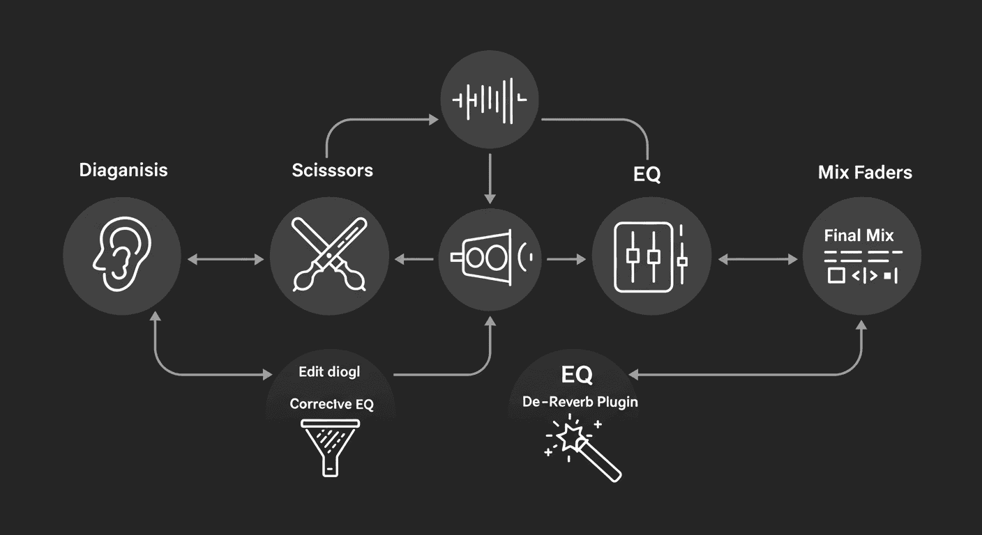 Professional workflow to rescue echo audio